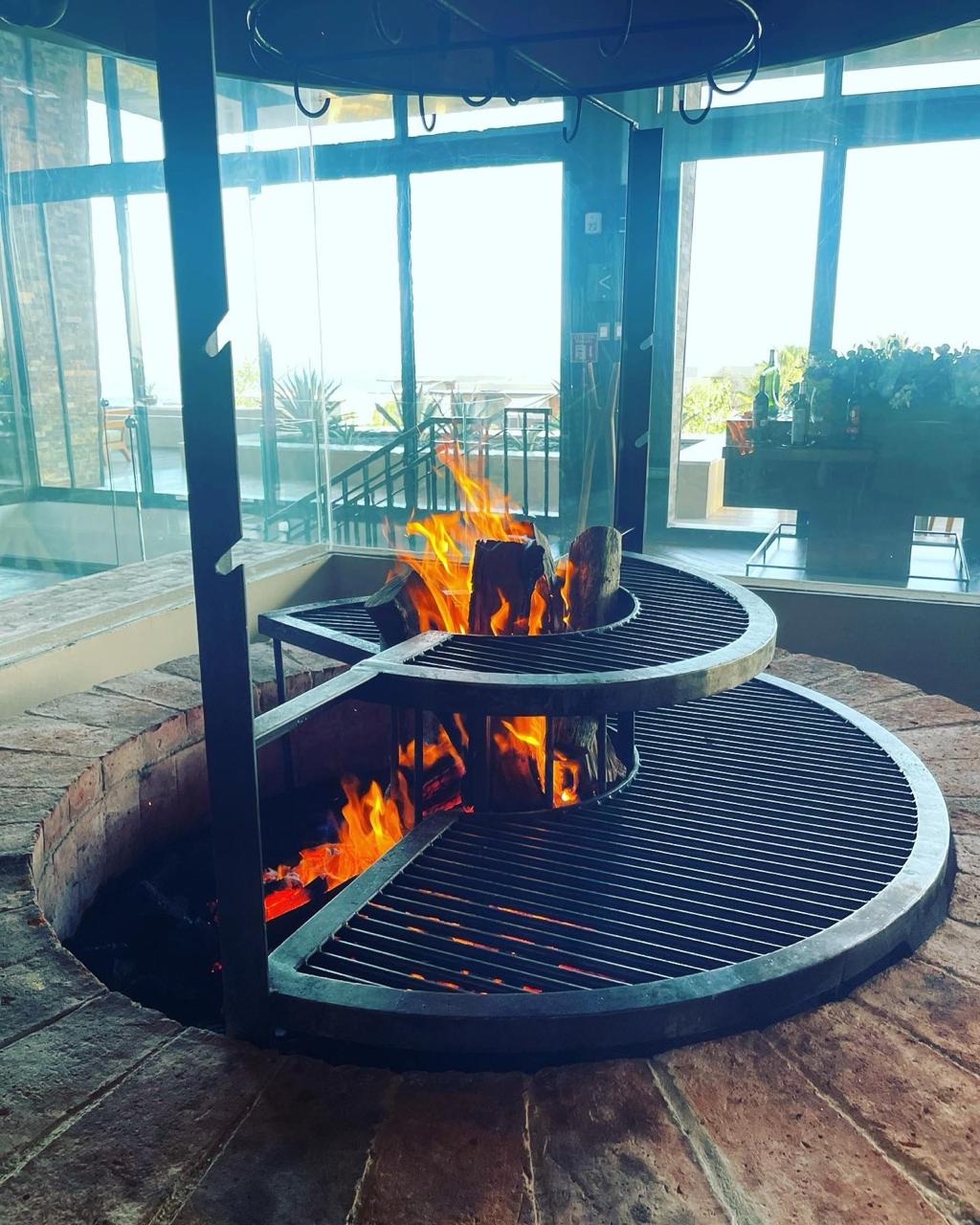Open fire grill in a hospitality kitchen